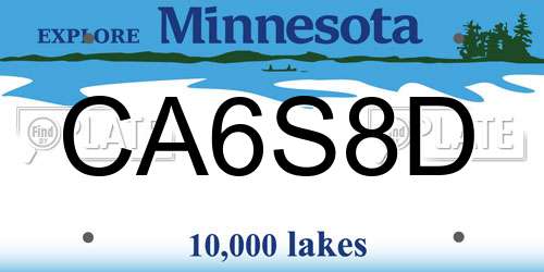 CA6S8D Minnesota License Plate