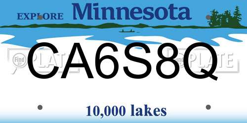 CA6S8Q Minnesota License Plate