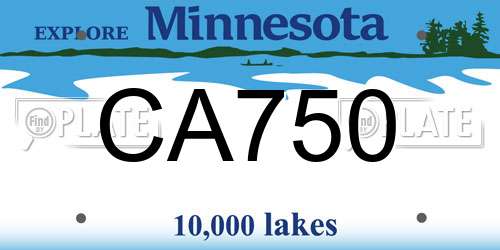 CA750 Minnesota License Plate
