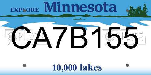 CA7B155 Minnesota License Plate
