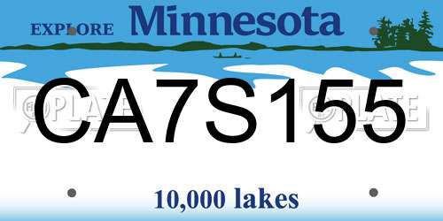 CA7S155 Minnesota License Plate