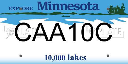 CAA10C Minnesota License Plate