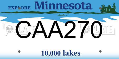 CAA270 Minnesota License Plate