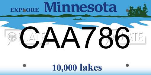 CAA786 Minnesota License Plate