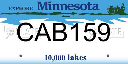 CAB159 Minnesota License Plate