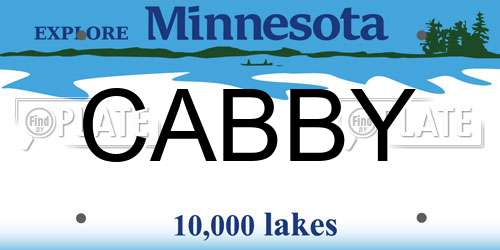 CABBY Minnesota License Plate