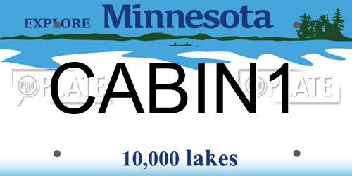 CABIN1 Minnesota License Plate