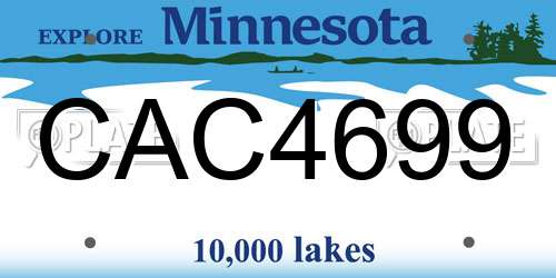 CAC4699 Minnesota License Plate