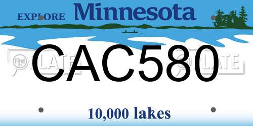 CAC580 Minnesota License Plate