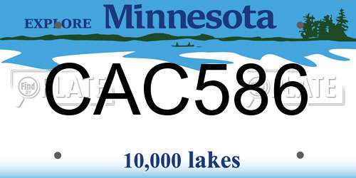 CAC586 Minnesota License Plate