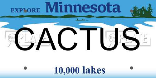 CACTUS Minnesota License Plate
