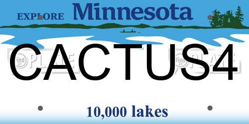 CACTUS4 Minnesota License Plate