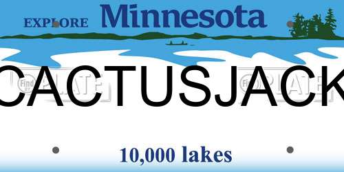 CACTUSJACK Minnesota License Plate