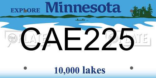 CAE225 Minnesota License Plate