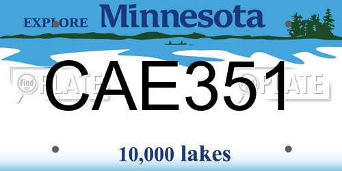 CAE351 Minnesota License Plate