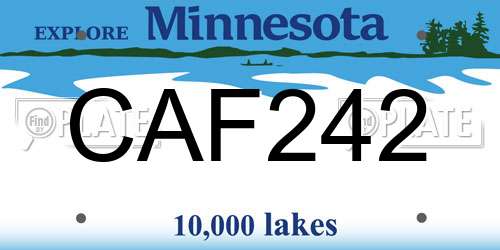 CAF242 Minnesota License Plate