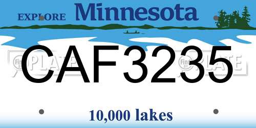 CAF3235 Minnesota License Plate