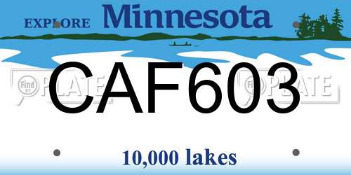 CAF603 Minnesota License Plate