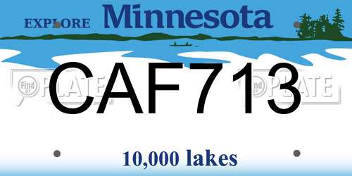 CAF713 Minnesota License Plate