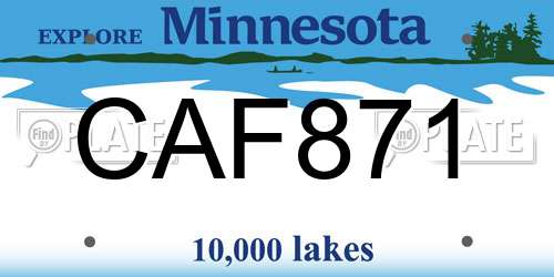 CAF871 Minnesota License Plate