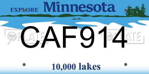 CAF914 Minnesota License Plate