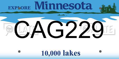 CAG229 Minnesota License Plate