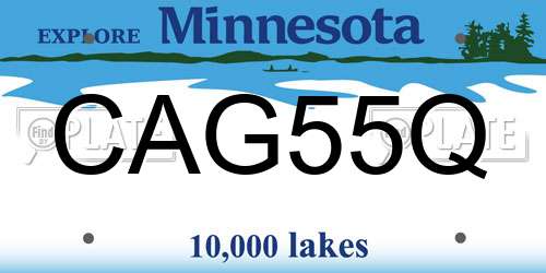 CAG55Q Minnesota License Plate