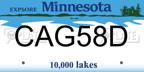 CAG58D Minnesota License Plate