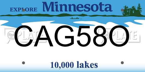 CAG58O Minnesota License Plate