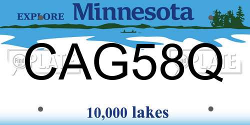 CAG58Q Minnesota License Plate