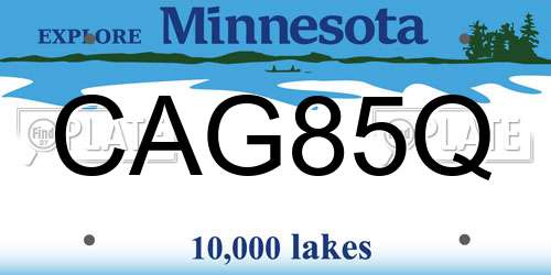 CAG85Q Minnesota License Plate