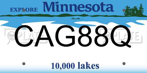 CAG88Q Minnesota License Plate
