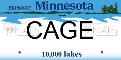 CAGE Minnesota License Plate