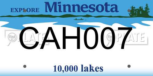 CAH007 Minnesota License Plate