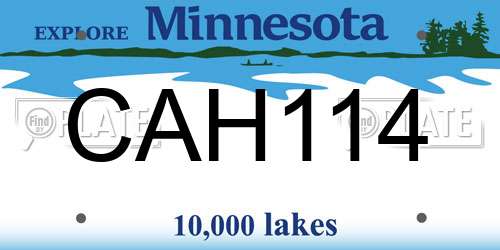 CAH114 Minnesota License Plate