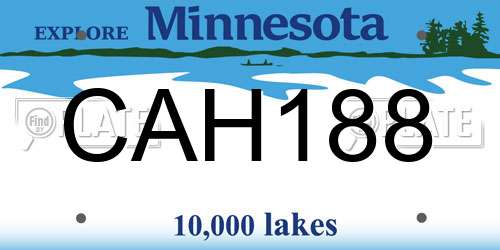 CAH188 Minnesota License Plate