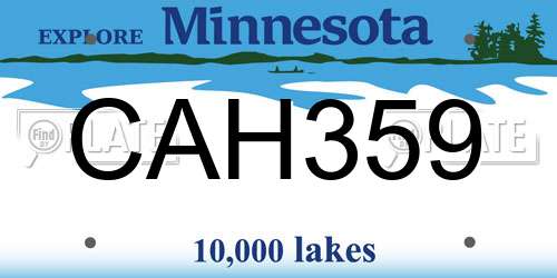 CAH359 Minnesota License Plate