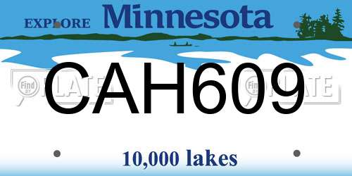 CAH609 Minnesota License Plate