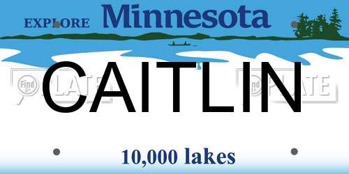 CAITLIN Minnesota License Plate