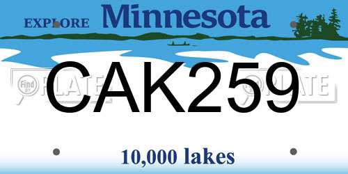 CAK259 Minnesota License Plate