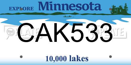 CAK533 Minnesota License Plate