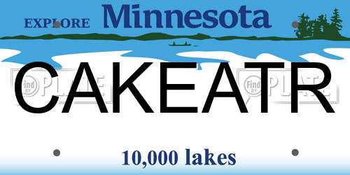 CAKEATR Minnesota License Plate