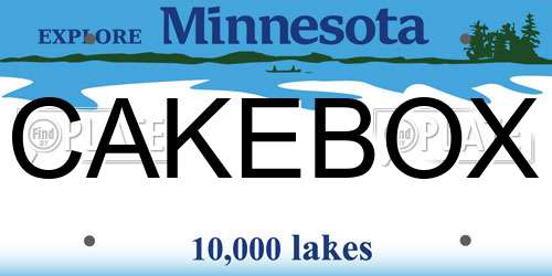 CAKEBOX Minnesota License Plate