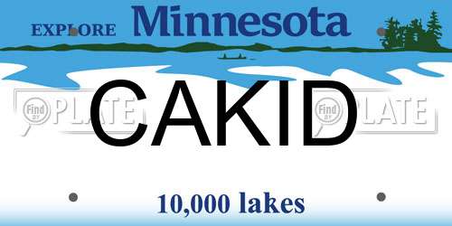 CAKID Minnesota License Plate