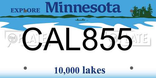 CAL855 Minnesota License Plate