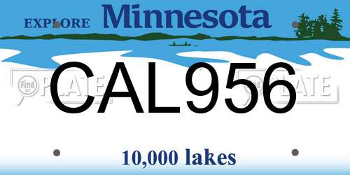 CAL956 Minnesota License Plate
