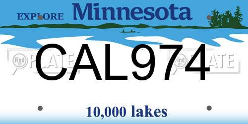 CAL974 Minnesota License Plate