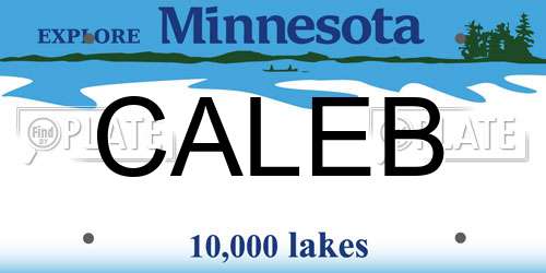 CALEB Minnesota License Plate
