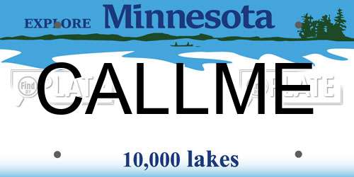 CALLME Minnesota License Plate
