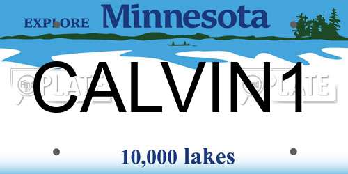 CALVIN1 Minnesota License Plate